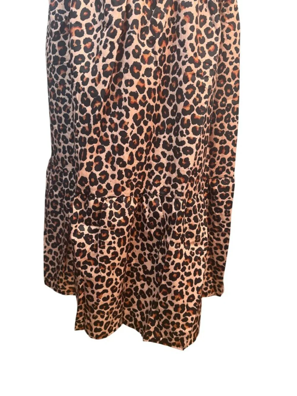 NEW Leopard M Print Boho Halter Maxi Dress Butterfly Detail Sleeveless - Picture 13 of 16